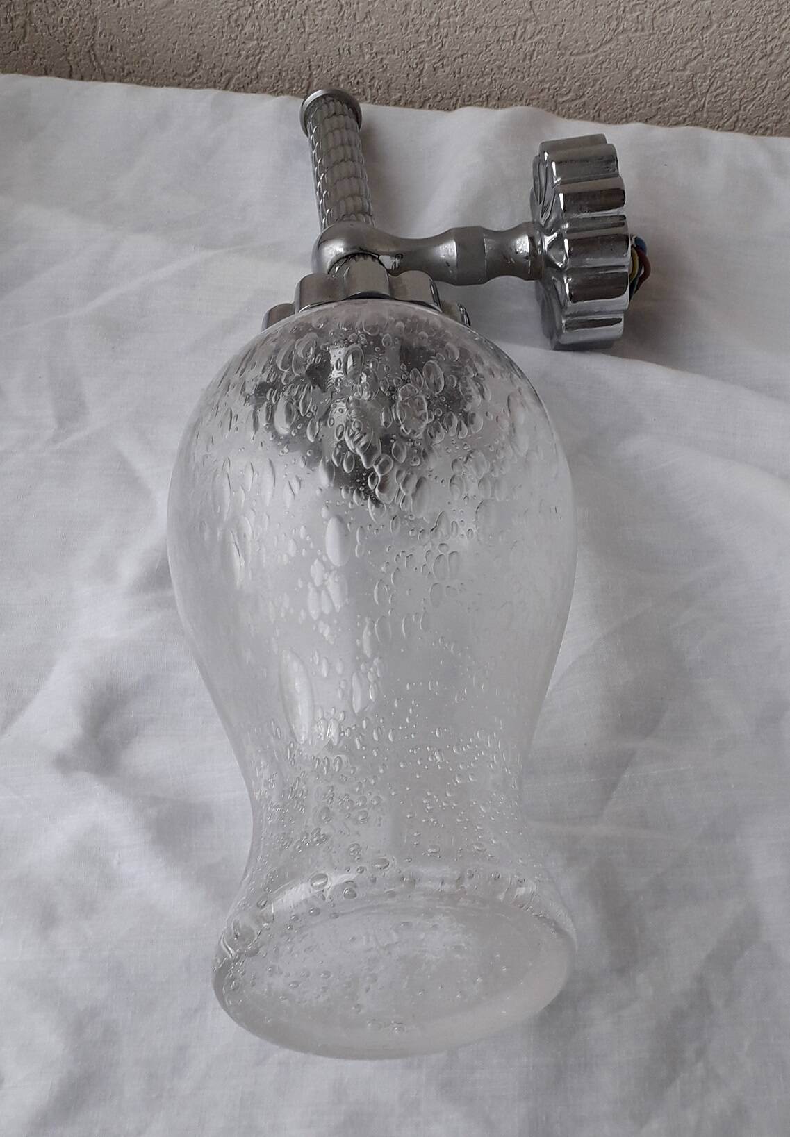 Pair of chrome wall lights