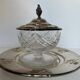 Crystal and silver-plated jam jar