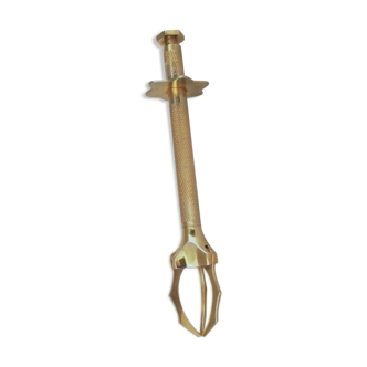 Sugar pinch "The crab" in golden brass
