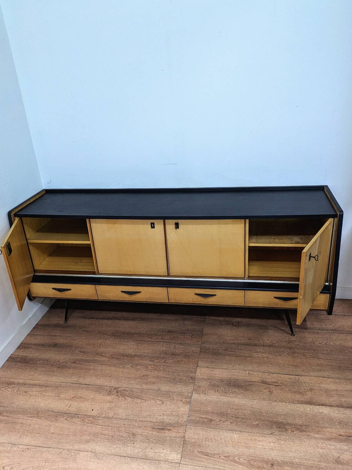 Vintage Scandinavian wooden sideboard