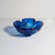 Bohemian bowl / ashtray glass CZ Blue