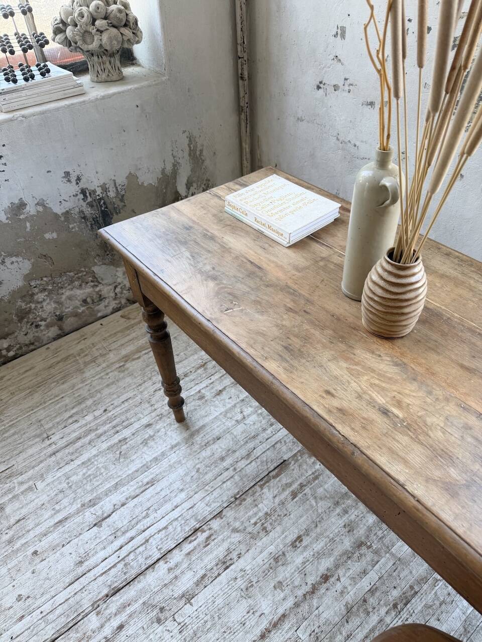 Table de ferme, bistrot en hêtre 1900