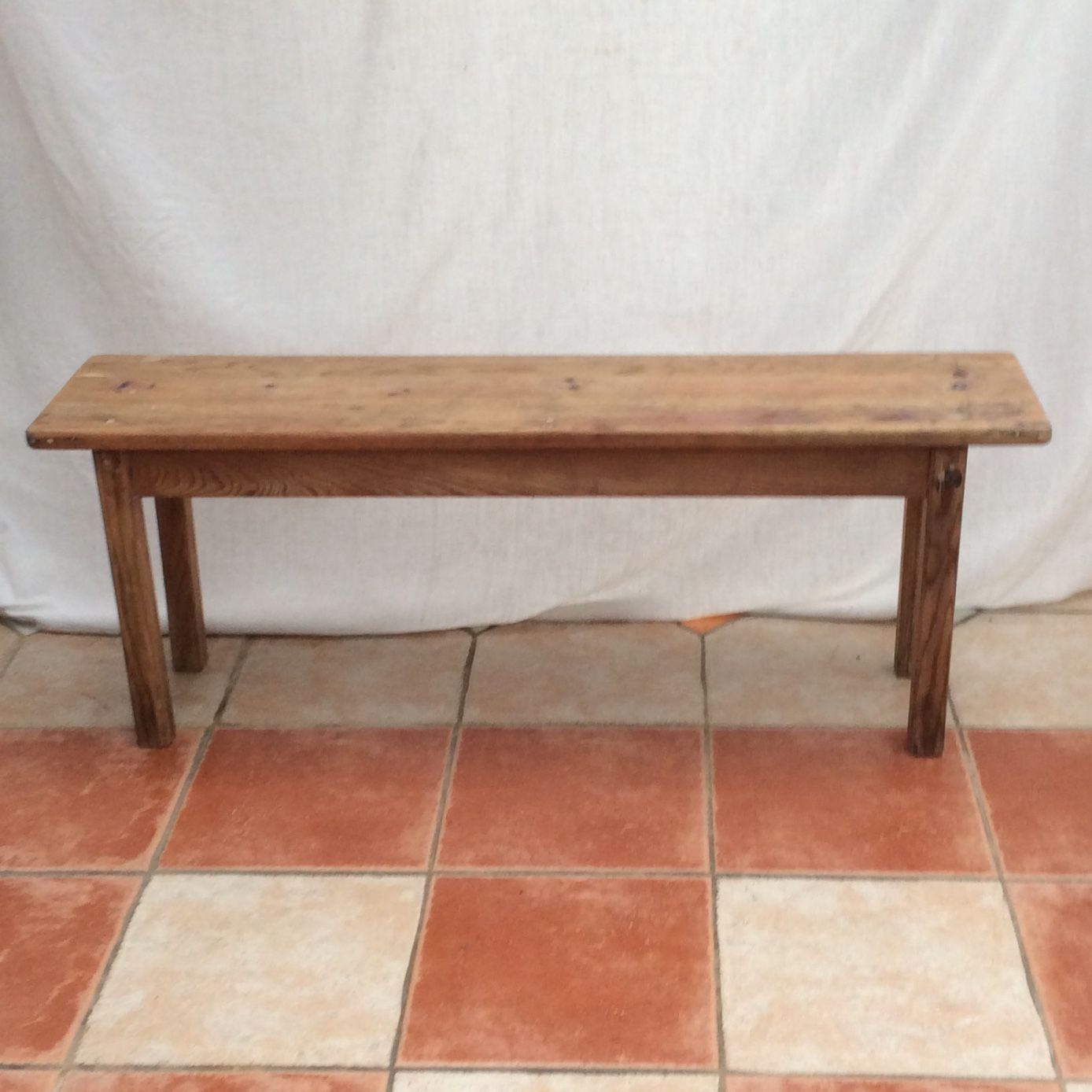 Light wood farmhouse bench around the years 1960-1970 dimension: height -44.5cm- width -103cm-