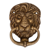 Heurtoir en forme de tête de lion en bronze néerlandais