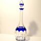 Bristol carafe in saint-louis crystal - blue lined decoration overlay cut