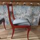 Rare - Set of 4 Louis Philippe/restoration style chairs with medallion - Colour blue / cherry wood