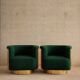 Set of 2 Mid-century brass swivel lounge chairs, Italy mid-century