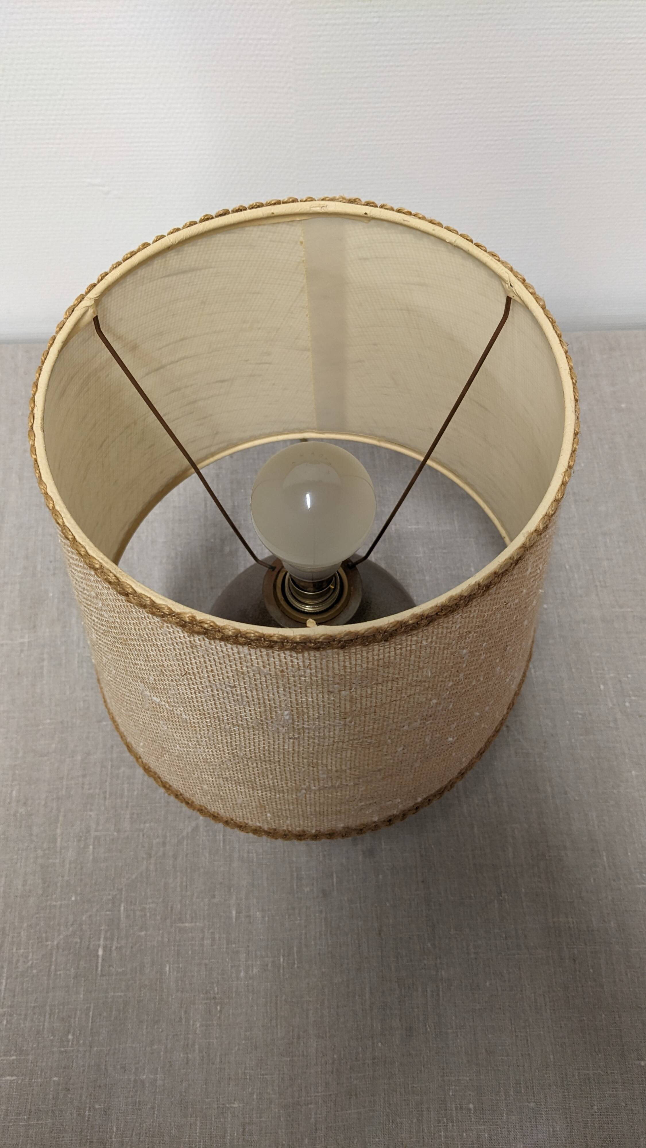 Lampe boule en terre cuite vernissée, France vers 1970