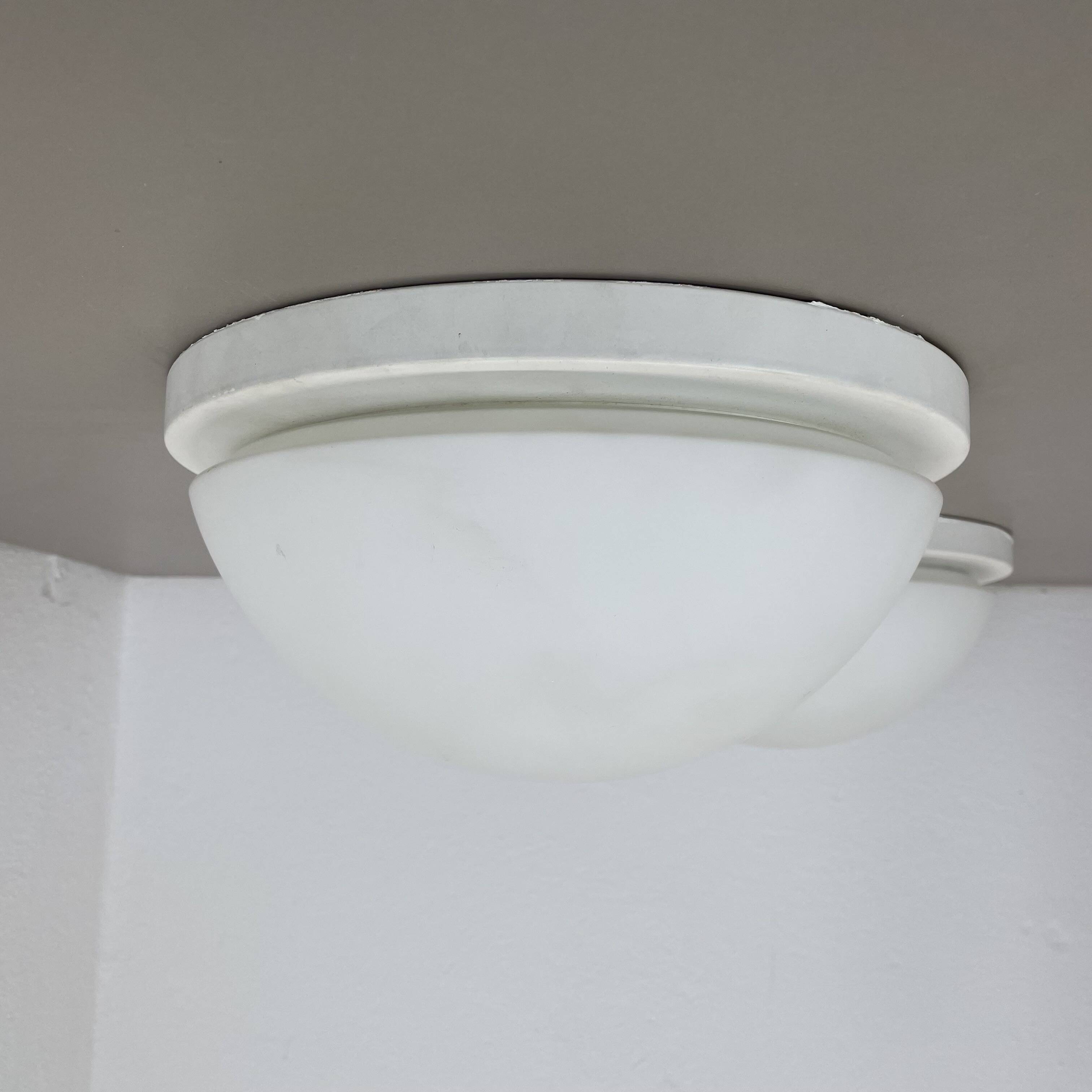 Set of 2 metal and glass Wall ceiling Lights by Glashütte Limburg, Germany,