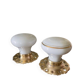 pair of round porcelain and copper Art Deco handles
