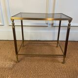 Brass and smoked glass side table, 1970