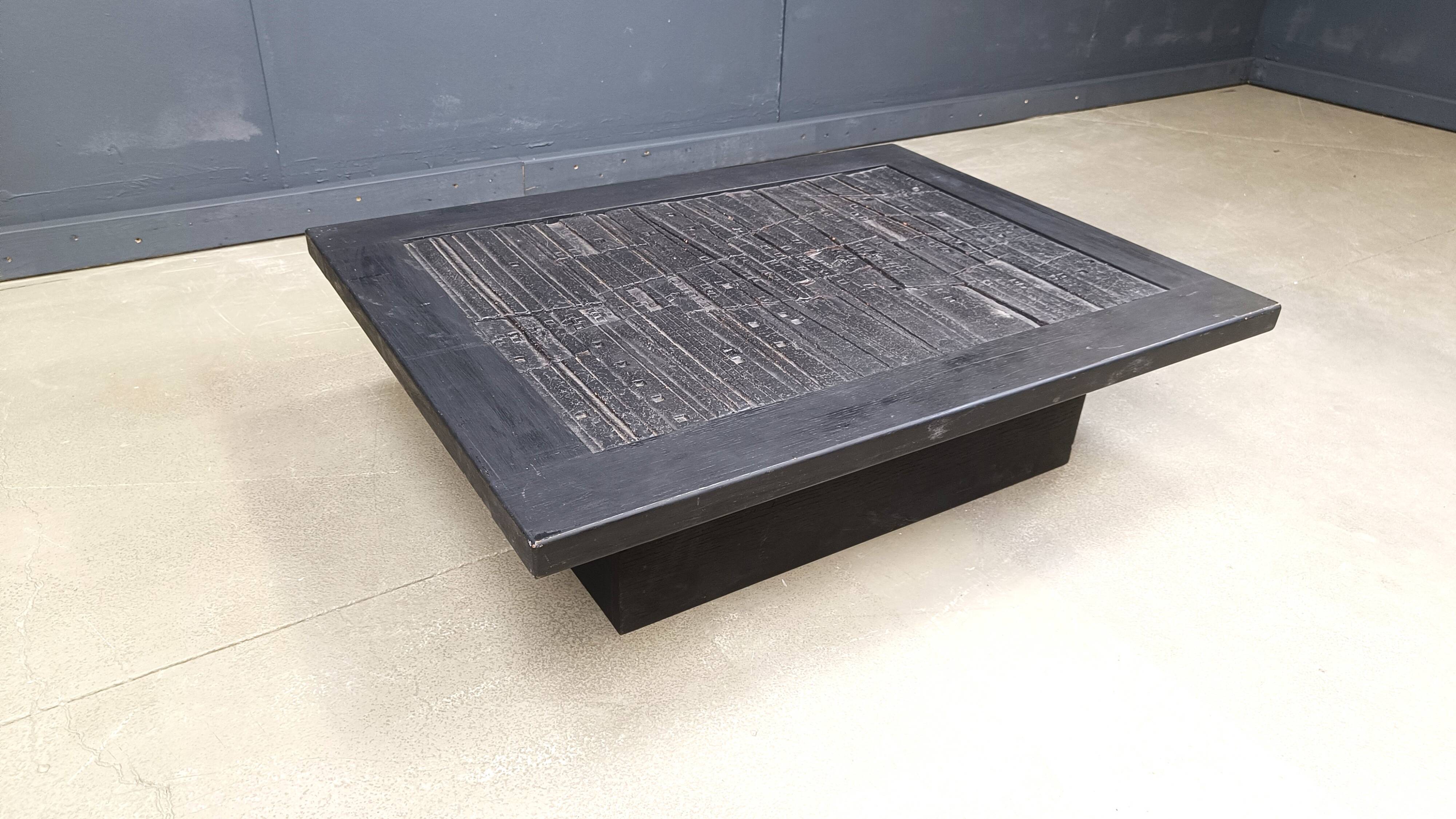 Brutalist stone coffee table, Made In belgium, 1960s