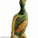 Majolica Duck Pitcher by Keller & Guérin, France, Art Nouveau, 1890