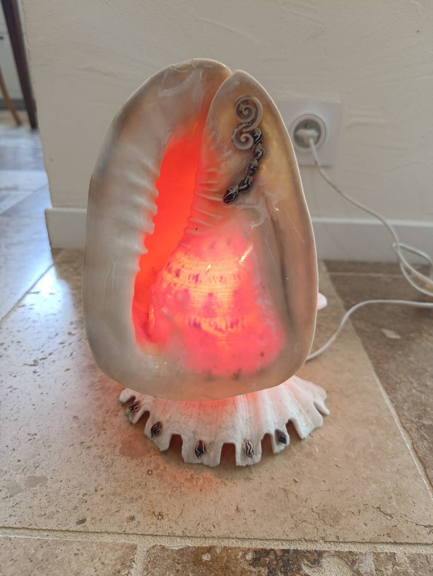 Lampe coquillage vintage