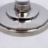 Pair of lucite and silver-plated metal candlesticks