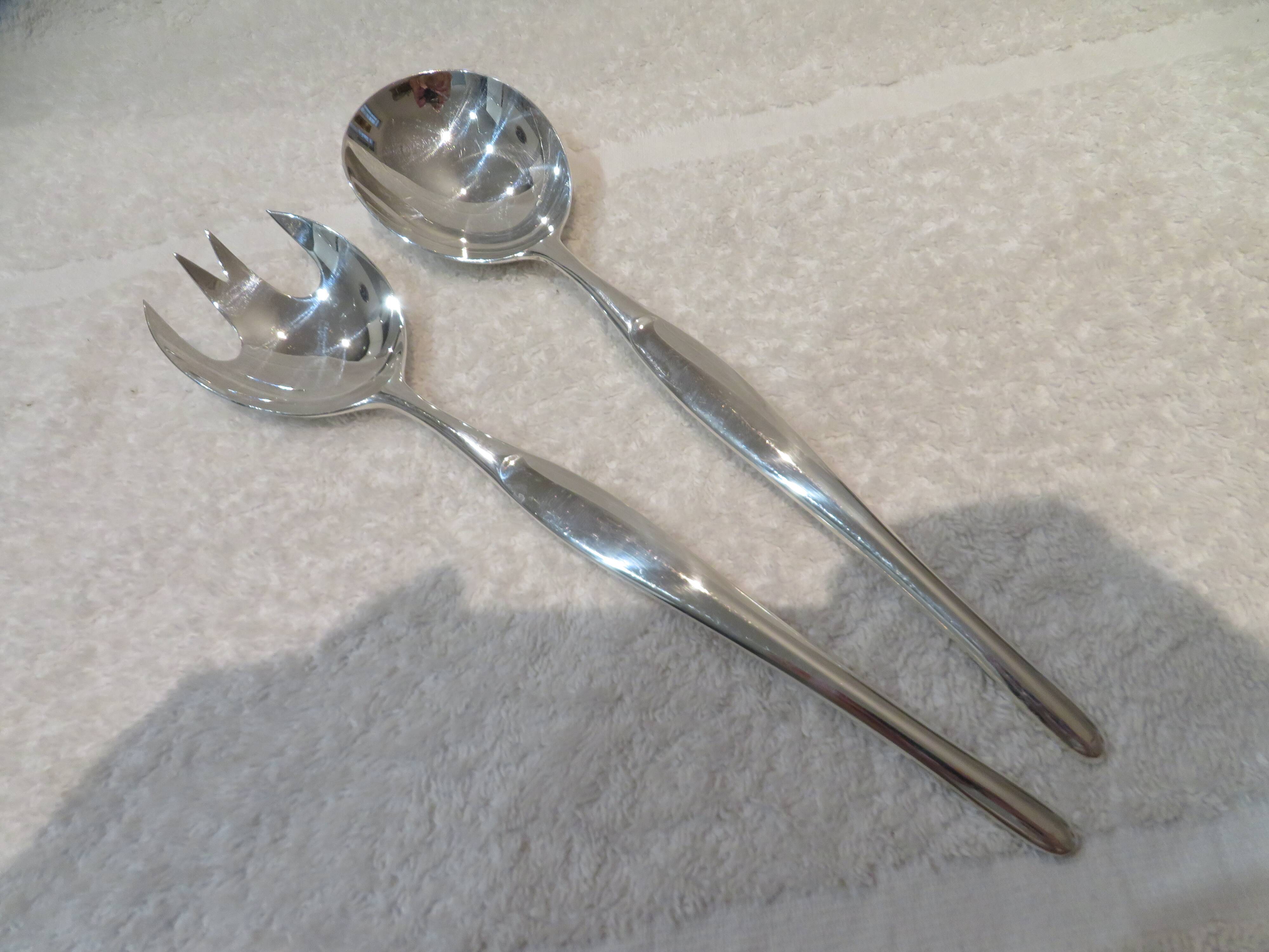 2-piece silver-plated salad serving set by Christofle Goldsmith Duo 24.6cm