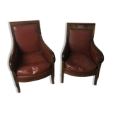 Pair of mahogany Empire Bergère armchair