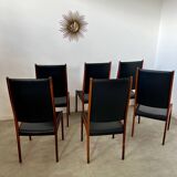 Arne Ovmand Olsen Mogens Kold Lot 6 old Scandinavian design Denmark chairs in vintage rosewood