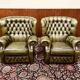 Set Springvale Chesterfield Woburn 1-seater sofa antique green