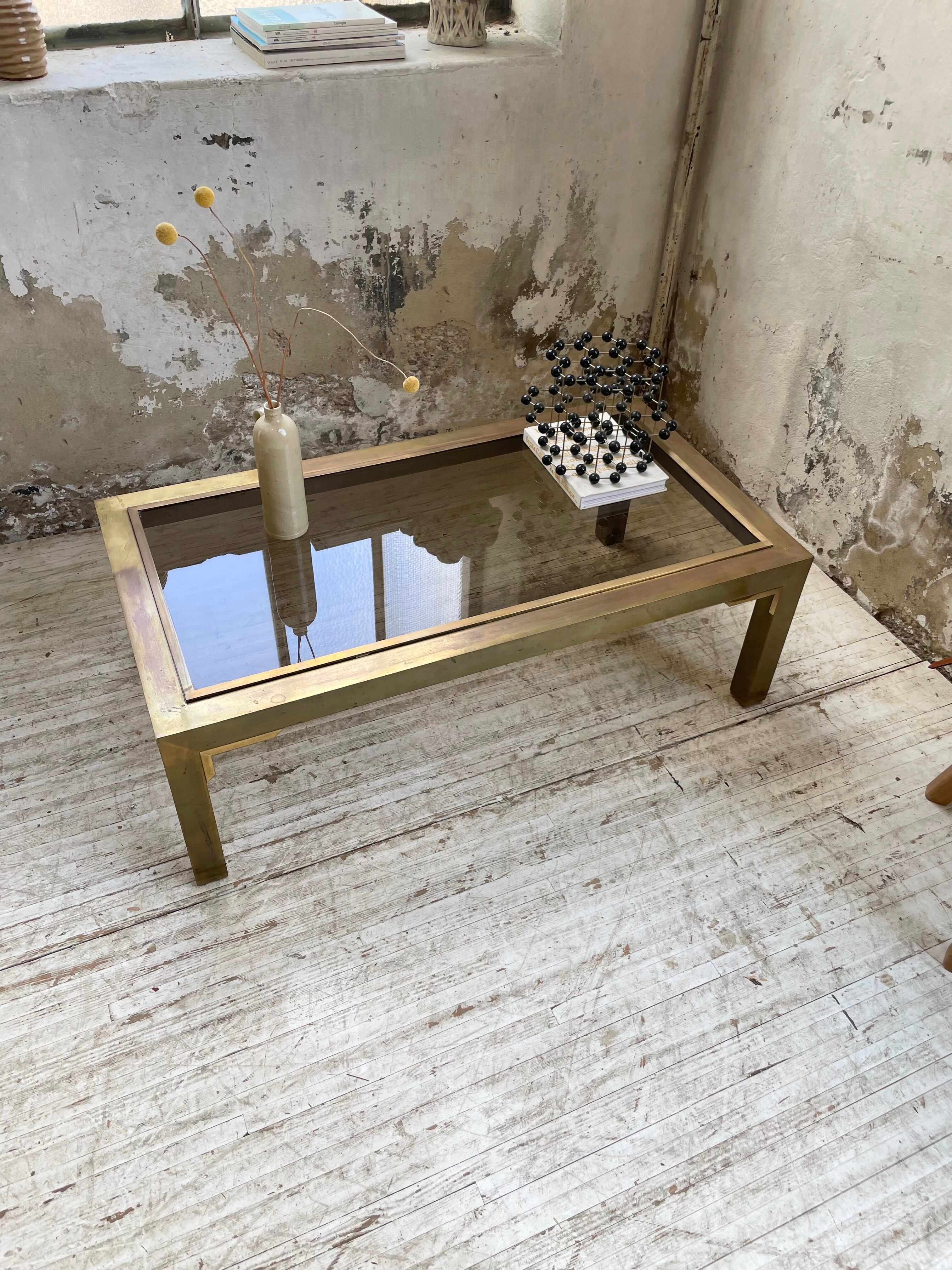 60s brass coffee table