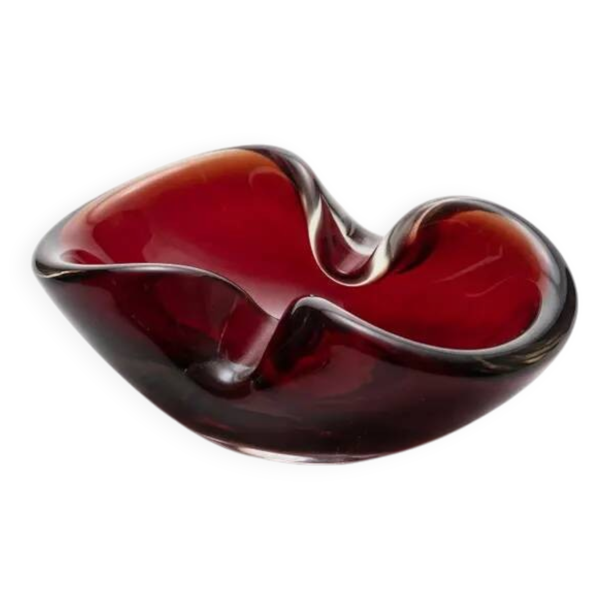 Murano Sommerso Ashtray / Catchall – Ruby Red (Circa 1960)
