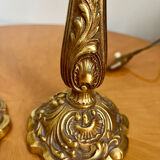 Pair of Louis XV rocaille bronze lamps