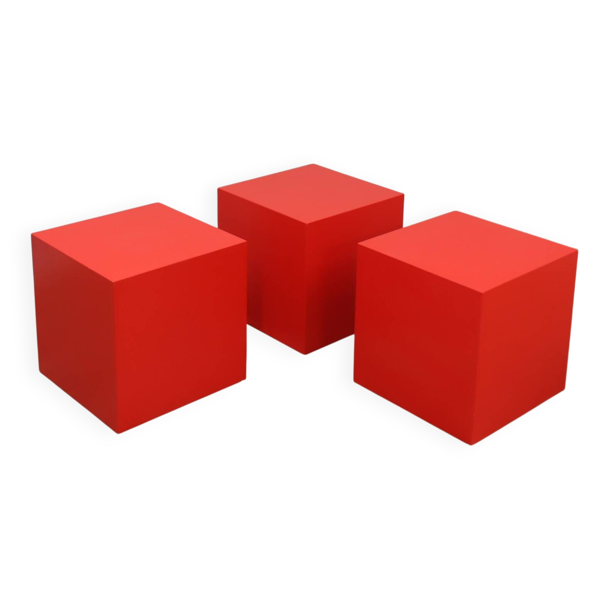 Tabourets/tables d'appoint cubes en fibre de verre italiens des années 1960, lot de 3