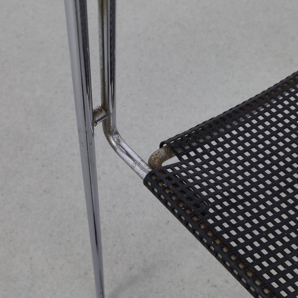 4x Dining Chair in Perforated Metal by Arrben Italy, 1980s