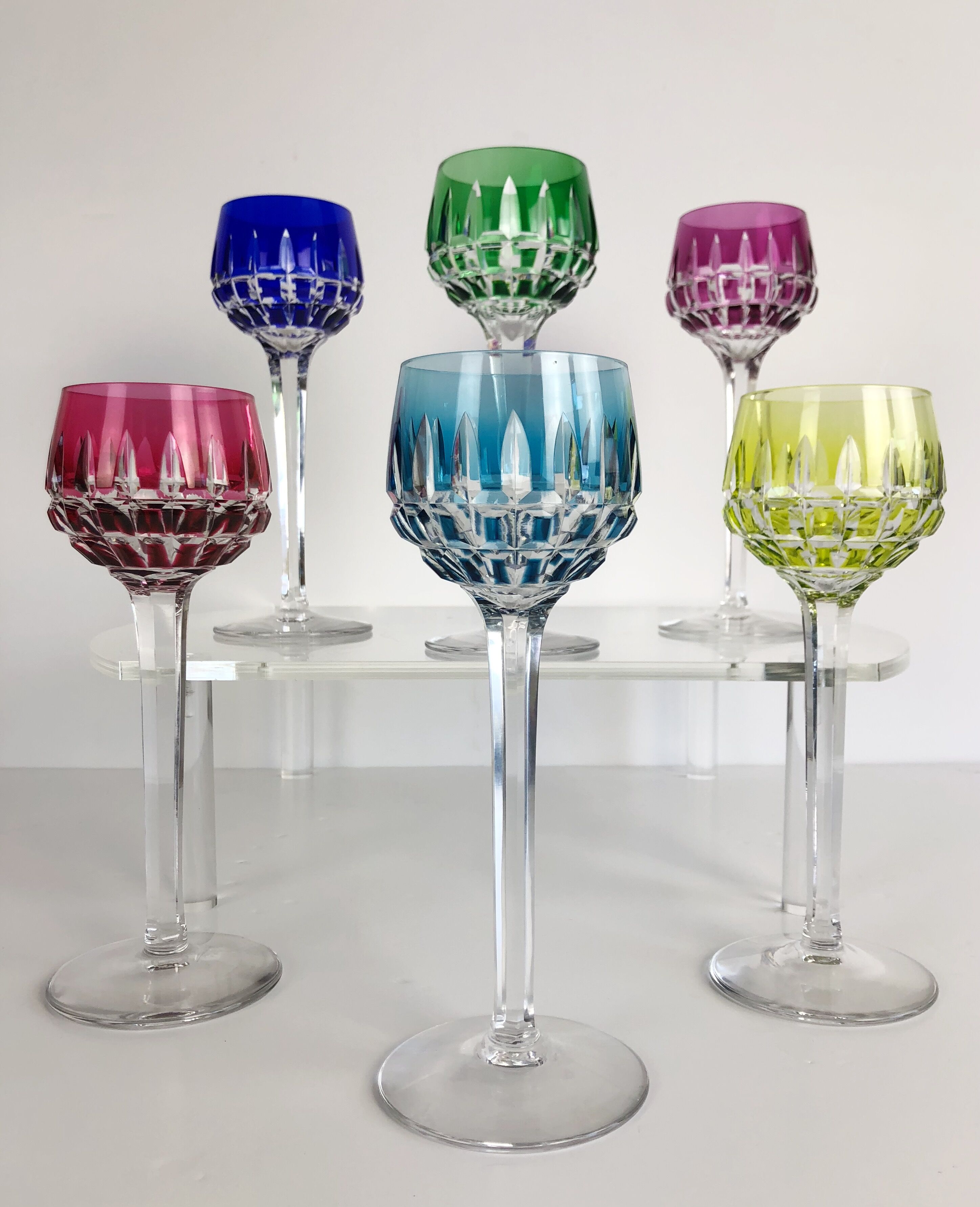 Set of 6 Rhone wine glasses in crystal in Saint Louis