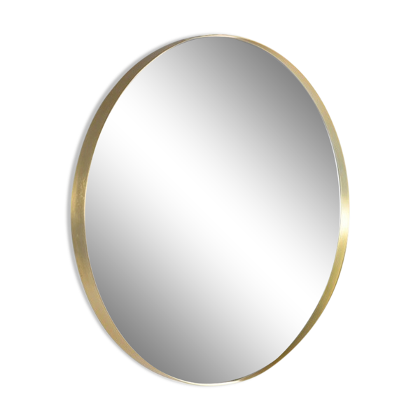 Miroir Rond XL contour laiton diamètre 90cm | Selency