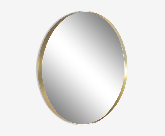 Miroir Rond XL contour laiton diamètre 90cm