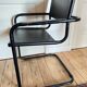 Pair of Cantilever armchairs in leather and black tubular - 1970s