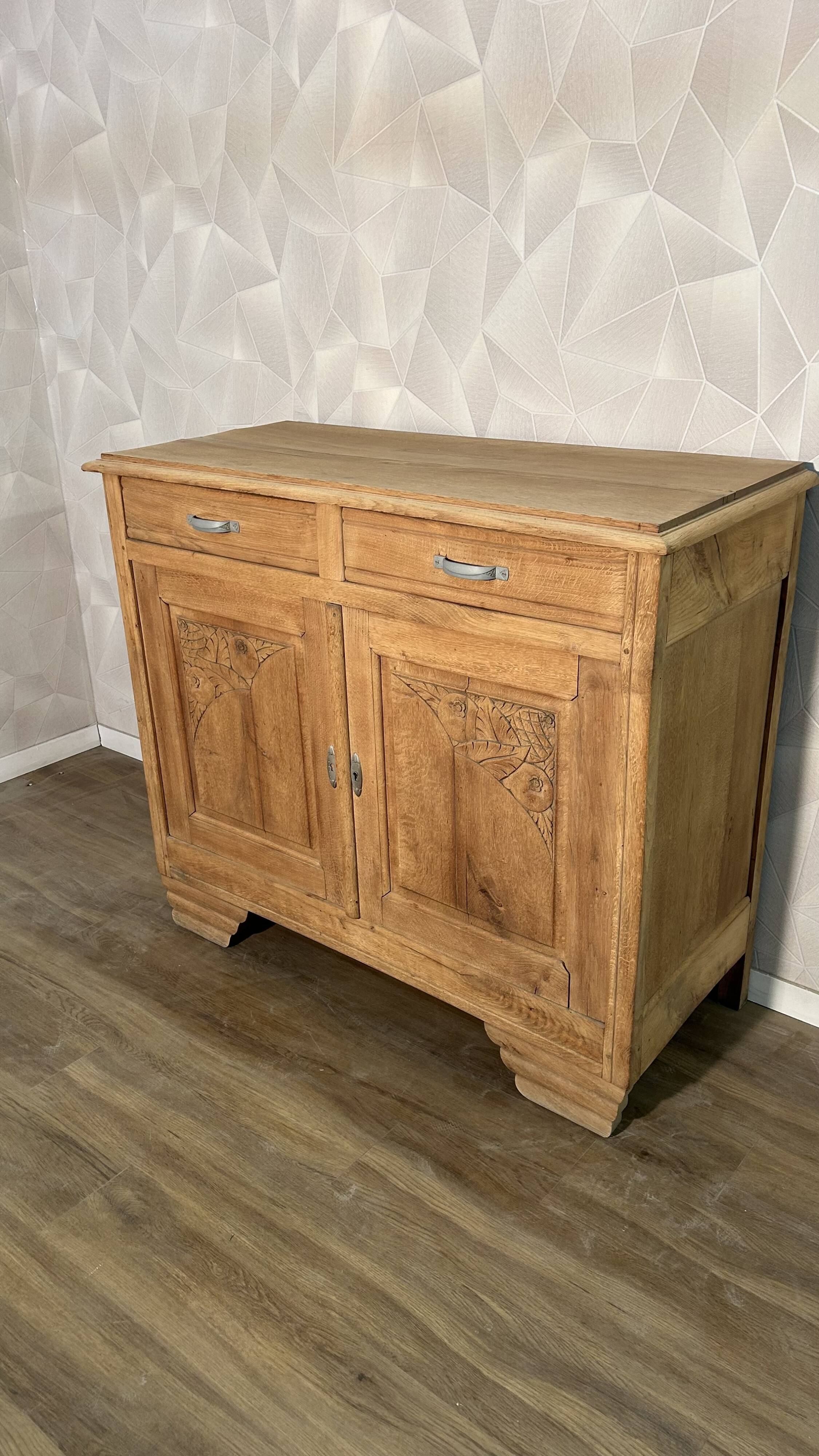 Art Deco sideboard in solid airbrushed oak