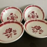 Antique tableware, hollow plates, pink pattern