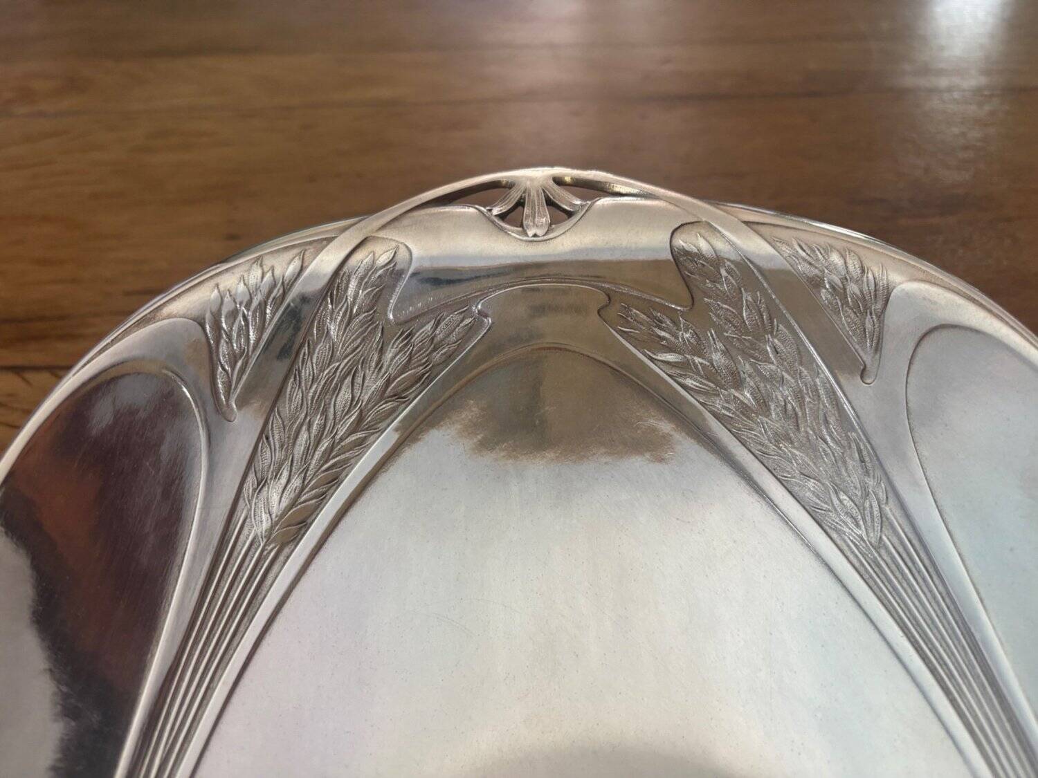 Art Nouveau Bread Basket Silver-Plated Metal Gallia Christofle