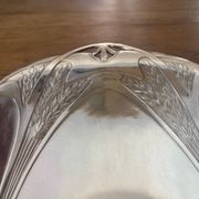 Art Nouveau Bread Basket Silver-Plated Metal Gallia Christofle