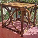 Glazed honey-colored bamboo coffee table Pier Import 1980