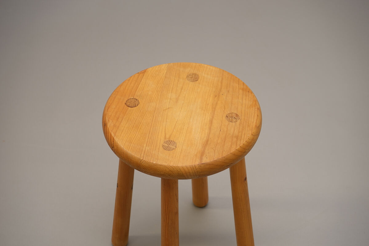 Massive Pine Tabouret circa 1970
