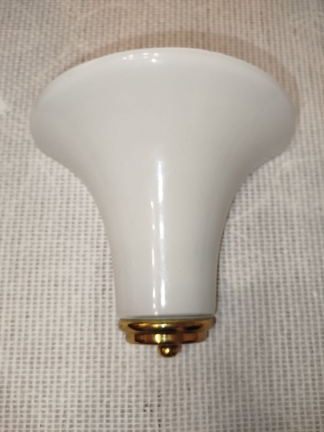 Pair of Italian wall sconces, frosted glass, brass.