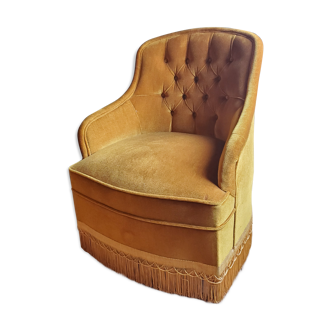 Gold velvet armchair