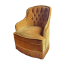 Gold velvet armchair