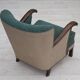 1950s, Danish armchair, original green/beige furniture wool, beech wood.