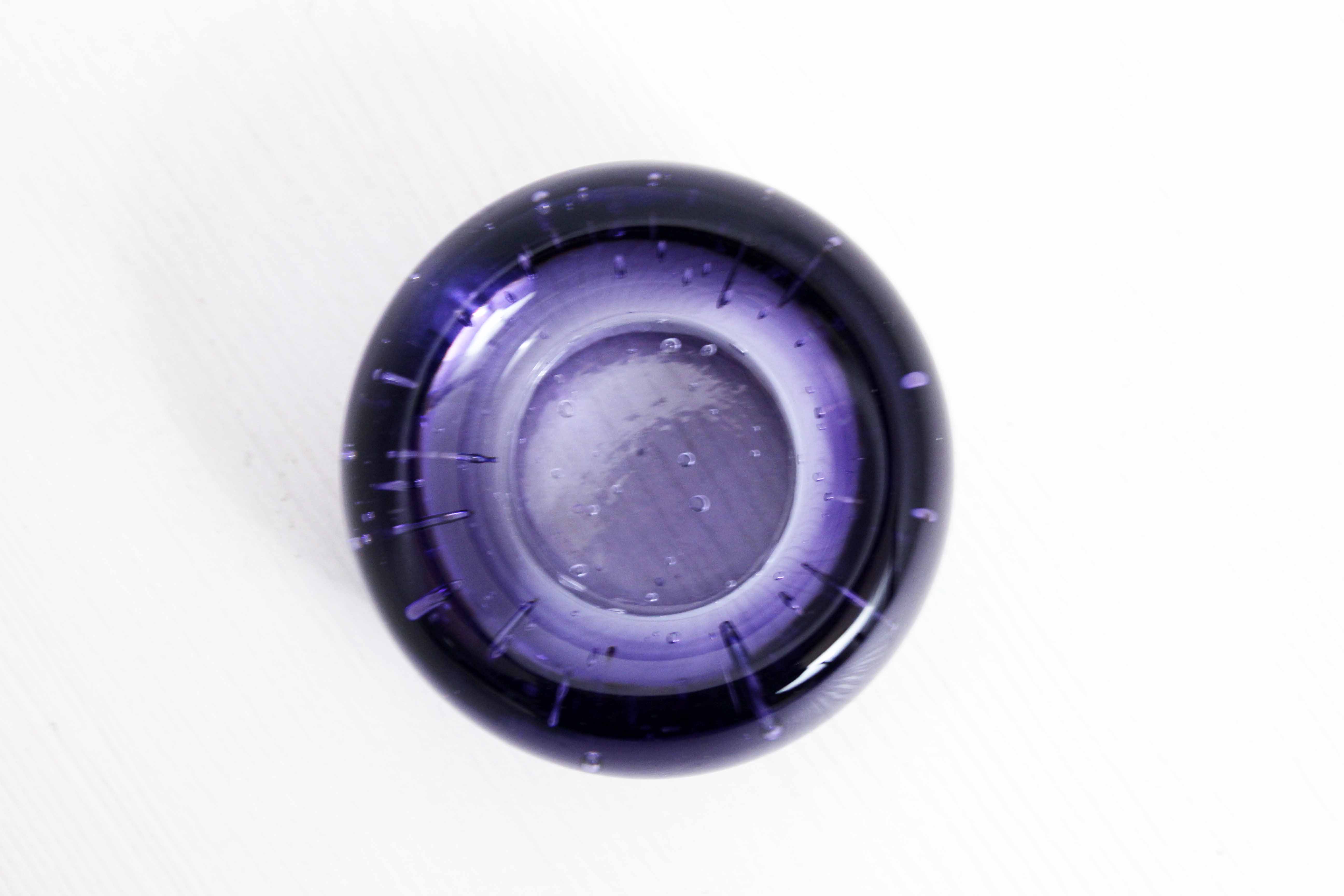 Thick glass tealight holder from the 70s/80s