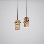 Sculptural ceramic pendant lamps by Bodil Marie Nielsen