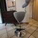 Space Age stool reupholstered, 70s-80s.