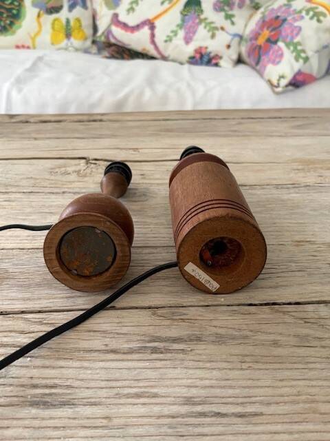 pair of teak bedside lamps - Denmark 50s