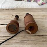 pair of teak bedside lamps - Denmark 50s