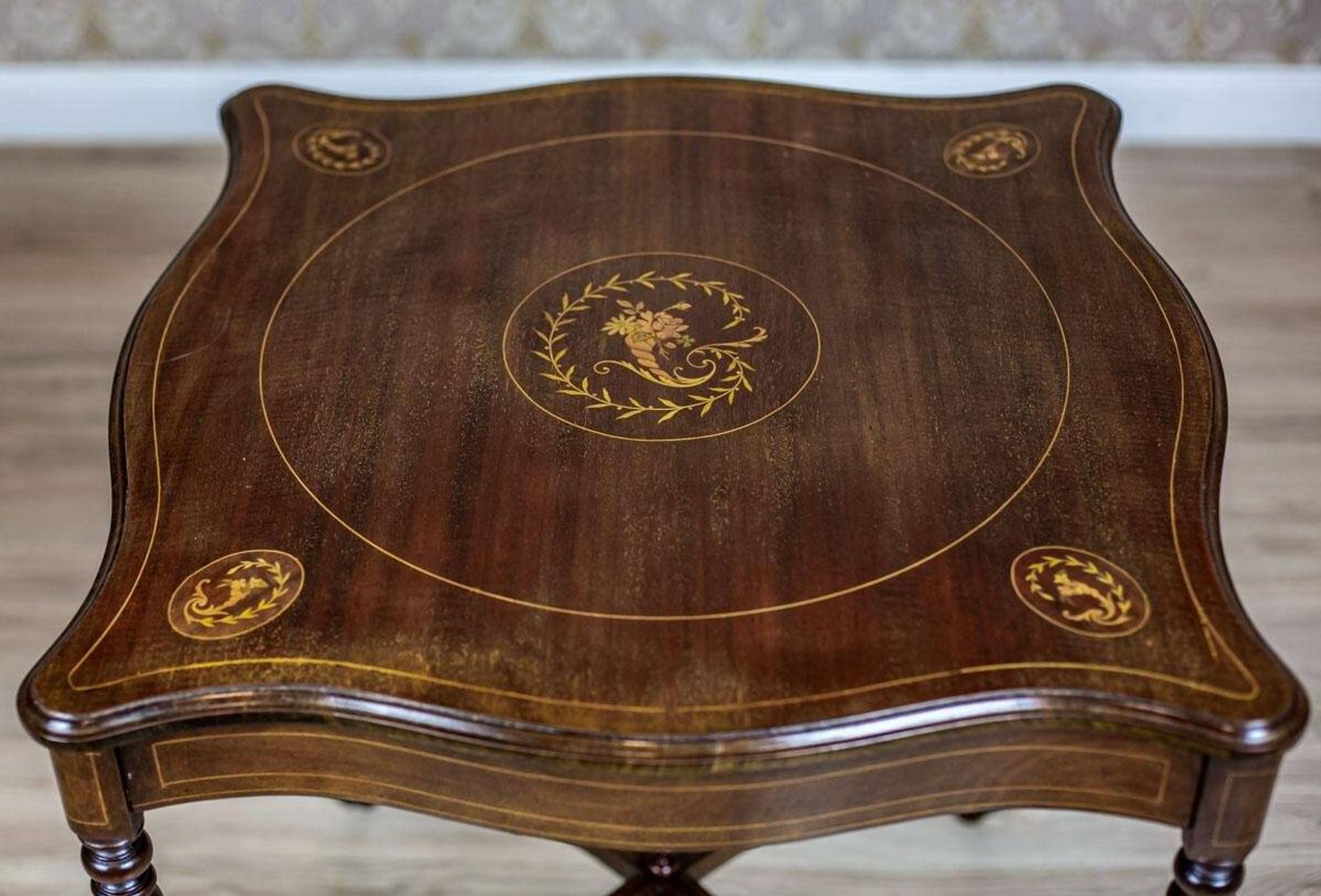 19th Century Inlaid Coffee Table, 1890s