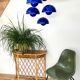 5 Blue Flower Pots by Verner Panton produced by Louis Poulsen