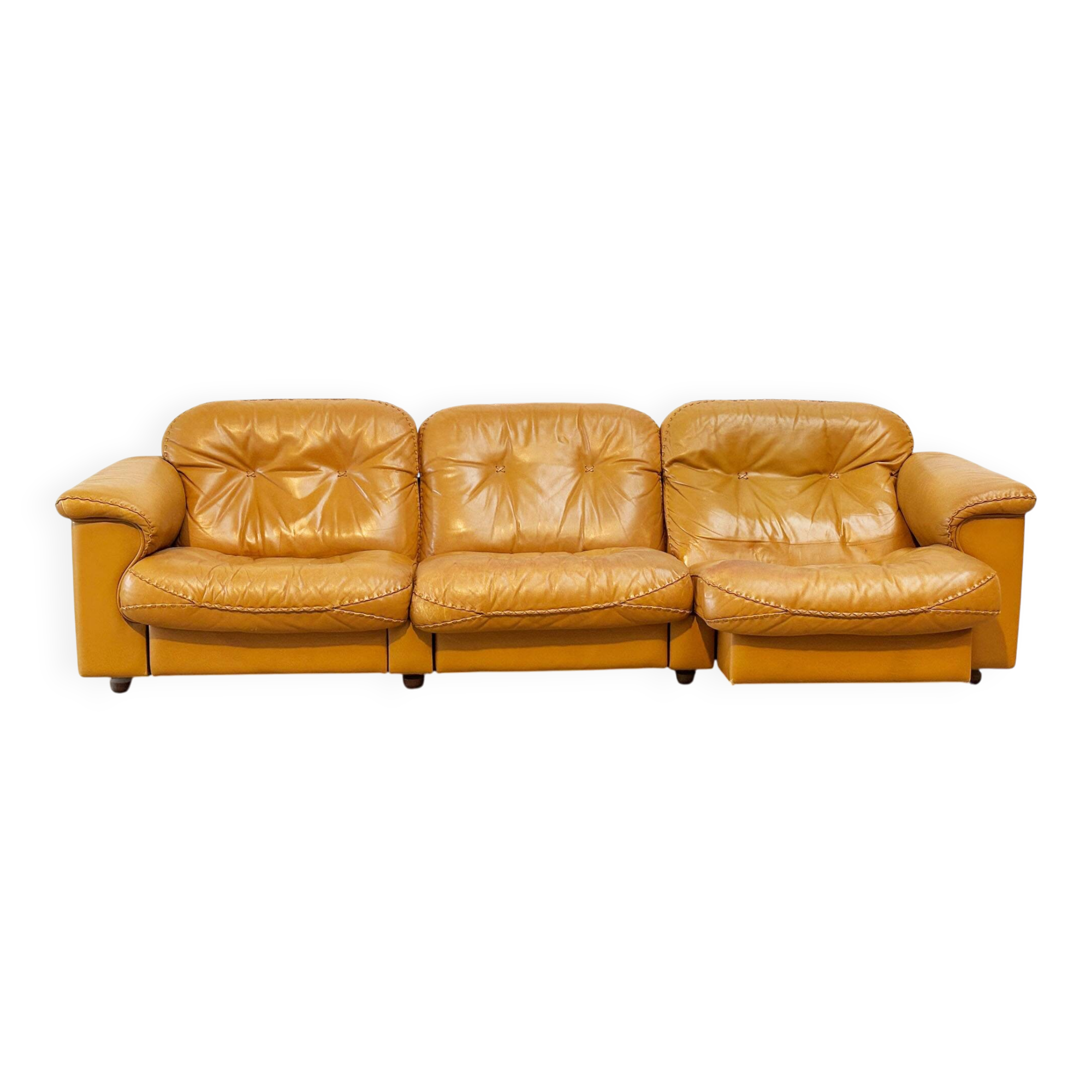 De Sede DS101 three-seater in cognac leather.